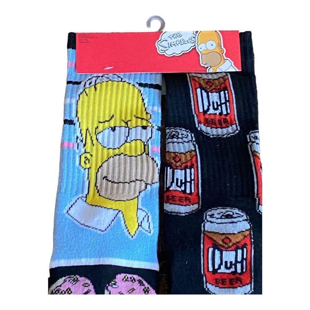 The Simpsons Homer Size 6-12 Crew Socks 1 Pair Soft Colorful Fun Collectable - Picture 4 of 9